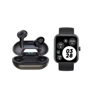 Pack Black Smartwatch mini 206 + Audífonos Sense F1 Lhotse,hi-res