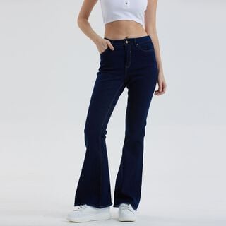 Jeans Mujer Flare Monse Azul Oscuro,hi-res