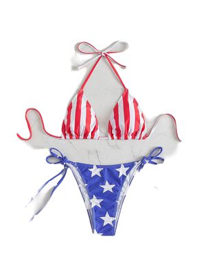Conjunto De Bikini Mujer Estados Unidos Traje Baño Americano,hi-res