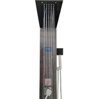 Columna de Ducha con Panel Digital de Temperatura Color Gris Oscuro,hi-res