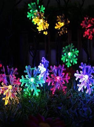 Luces LED Solar de nieve de colores para Navidad,hi-res
