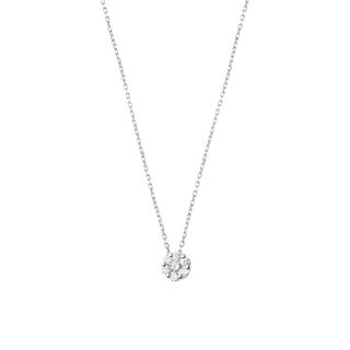 Collar de Oro Blanco 18kt Diamantes Roseta de 10Pts Corte Brillante,hi-res