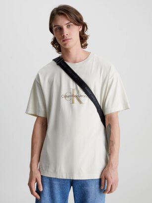 Camisa holgada con monograma Beige Calvin Klein,hi-res
