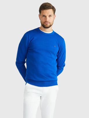 Sweater Básico Signature C-Neck Azul Tommy Hilfiger,hi-res