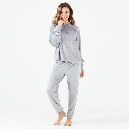 Pijama Elisa Plush Charcoal,hi-res