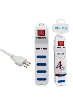 Alargador Philco Xt41 Usb 4 Pos Blanco 2500 W USB,hi-res