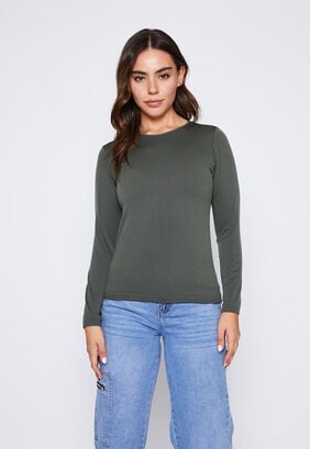 Camiseta Mujer Verde Primera Capa Micro Family Shop,hi-res
