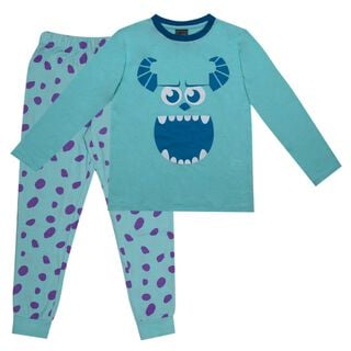 Pijama Disfraz Niño Monsters Inc. Sully Face Celeste Disney,hi-res