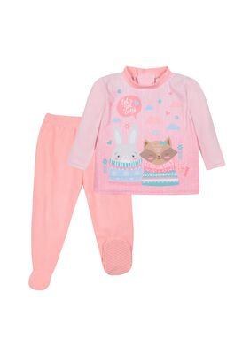Pijama Bebé Niña Polar Sustentable Get Cozy Rosa H2O Wear,hi-res