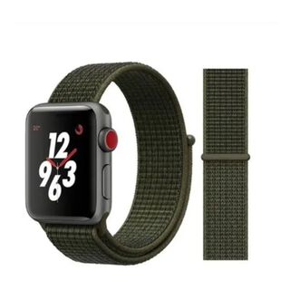 Correa Compatible c/ Apple Watch Nylon Velcro 38/40mm Verde,hi-res
