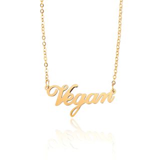 Collar Vegan Palabra Collar Acero Inoxidable Veganos tendencia,hi-res