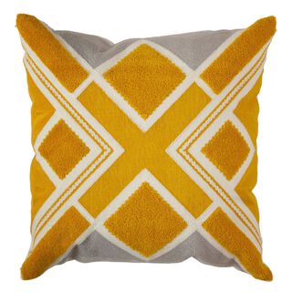 Cojin Mas Funda Decorativa Textura Amarillo y Perla 45x45 Cm,hi-res