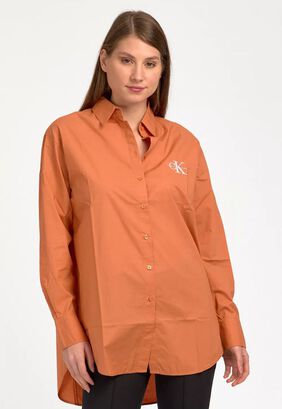 Camisa Oversize Loose Monologo Naranja,hi-res
