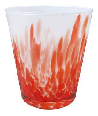Florero de vidrio fabricado en polonia 16 cm rojo,hi-res