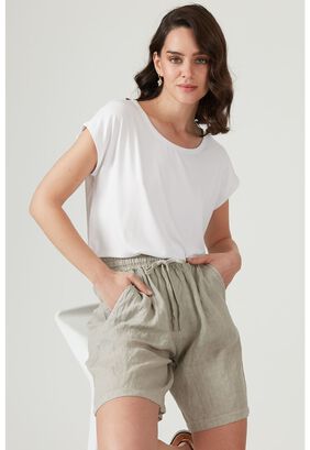 Shorts de lino straight vison,hi-res