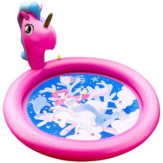 Piscina Inflable Lanza Agua 180cm Infantil Unicornio Morado,hi-res