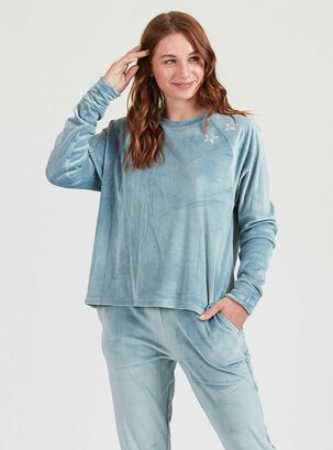 Pijama de mujer Elisa Plush Azul,hi-res