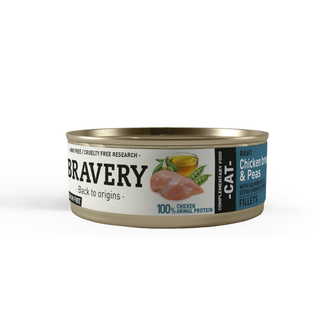 Bravery Chicken And Peas Adult Cat Wet Food 70gr.,hi-res