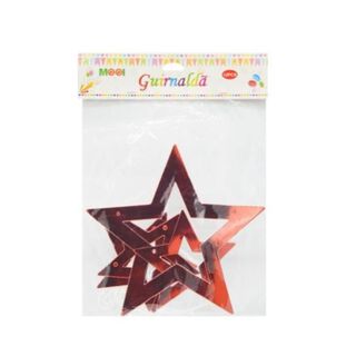 Guirnaldas - Contorno Estrellas Grandes Rojo Metalizado 12pcs,hi-res