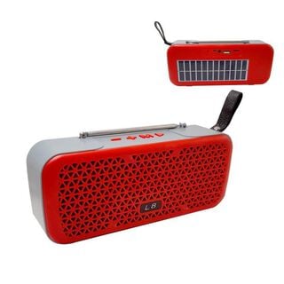 Parlante Bluetooth Portatil Solar Rojo C81036,hi-res