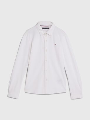 Camisa Essential De Piqué Blanco Tommy Hilfiger,hi-res