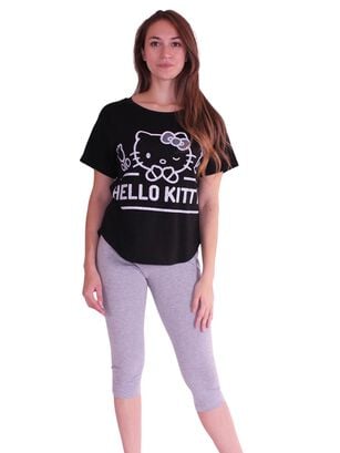 Pijama Mujer Algodón Capri Estampado Hello Kitty,hi-res