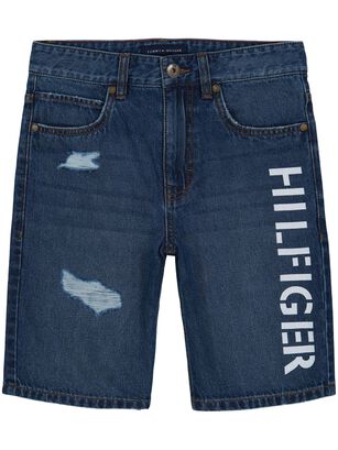 Shorts Denim Con Logo Azul Tommy Hilfiger,hi-res