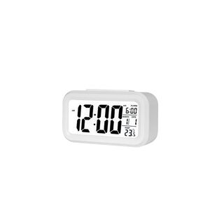 Reloj Despertador Digital Pantalla Lcd Color Blanco - PuntoStore,hi-res