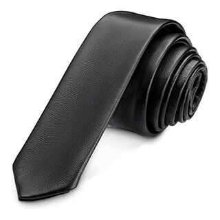 Corbata ultra delgada ecocuero negro,hi-res