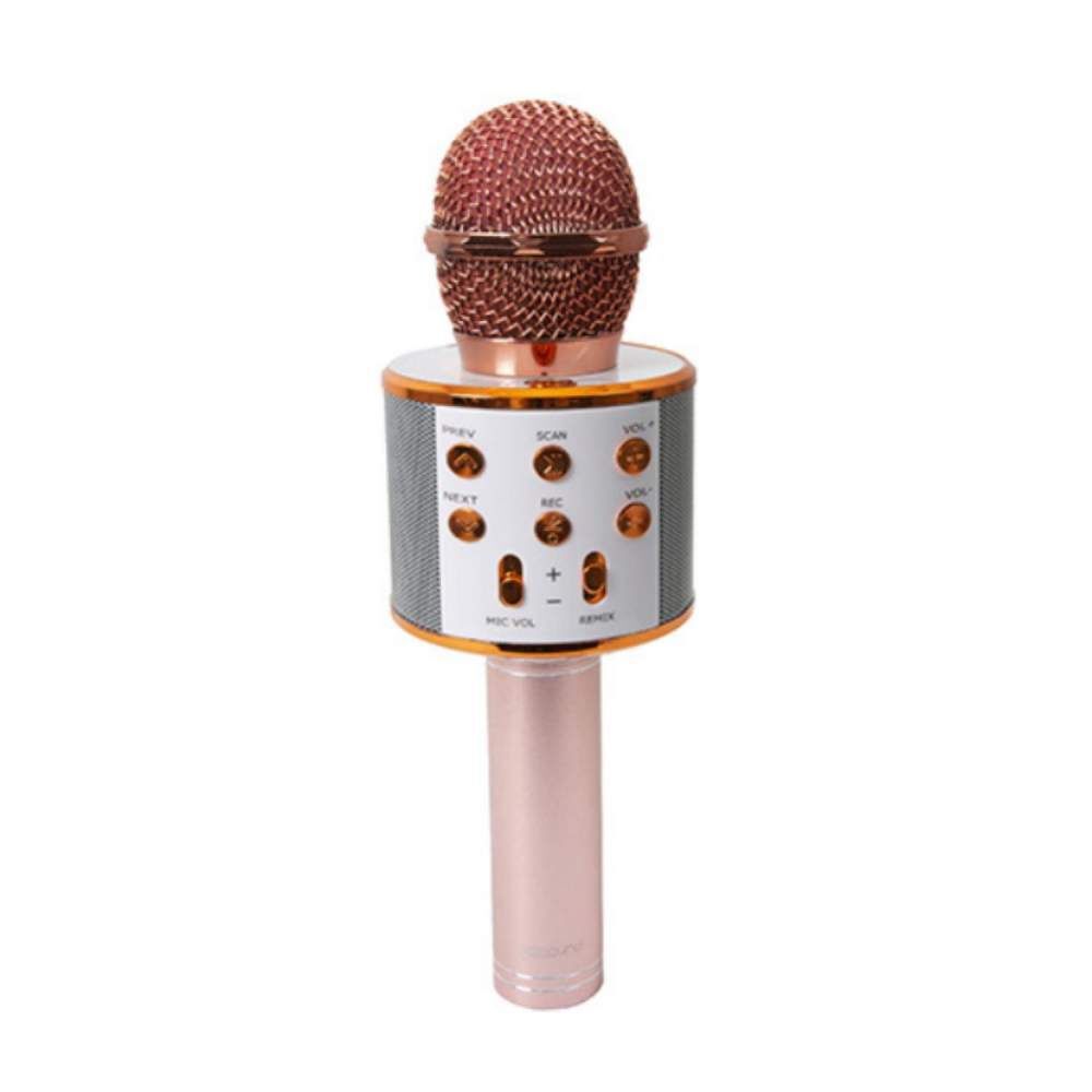 Auna Máquina karaoke Bluetooth Cadena Musical Puerto USB MP3 2 x Micrófonos rosado 
