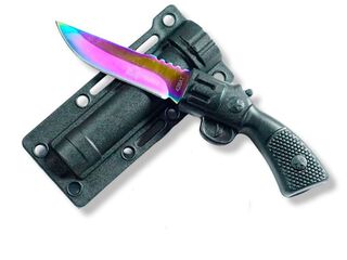 Mini Cuchillo Daga Pistol Tornasol  Tactico  Personal  Ak98,hi-res