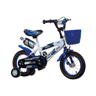 Bicicleta Infantil Lumax Aro 16 Azul Con Rueditas,hi-res