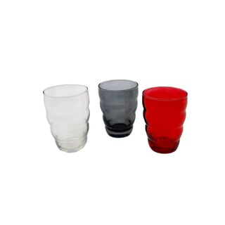 Vasos de vidrio colores surtidos set 6 pcs 330ml,hi-res