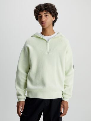 Sweater con Gorro Badger Verde Calvin Klein,hi-res