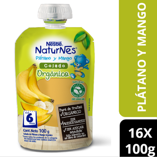 Compota NESTLÉ® NATURNES® orgánico Plátano Mango 100g  Pack X16,hi-res