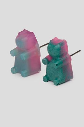 Aros Diseño Gummy Bear Aqua Rosa Zameta By Lina,hi-res