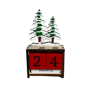 Calendario Perpetuo Navidad De Madera Decorativo,hi-res
