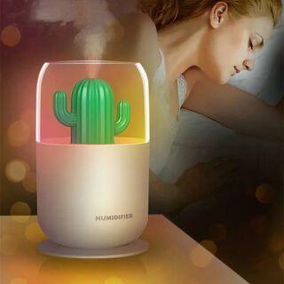 Humidificador Aromatizador Cactus Usb Difusor Luz ,hi-res