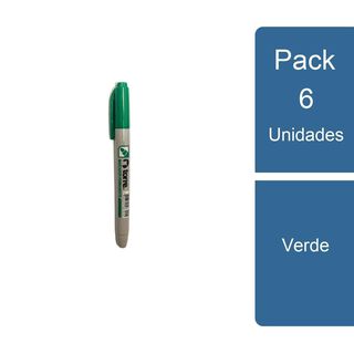 Pack 6 Marcador permanente tipo lápiz Verde Torre,hi-res