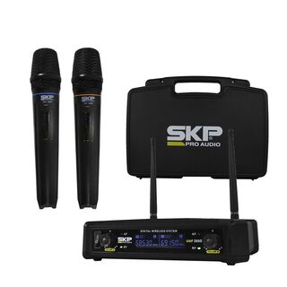 Micrófono Doble Inalámbrico SKP UHF 300D,hi-res