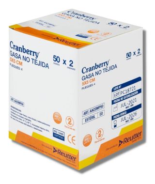 Gasa Estéril 5x5- Caja 50 Unidades Cranberry-electromedicin,hi-res