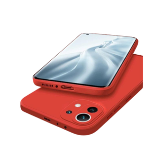 Carcasa Silicón Para Xiaomi Mi 11 lite - rojo,hi-res