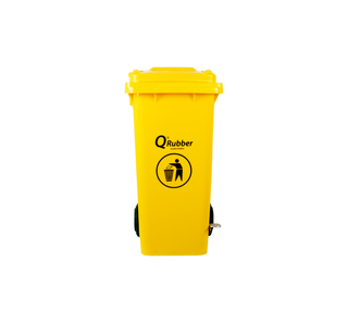 Contenedor de Basura 120 lts con pedal amarillo QRubber,hi-res