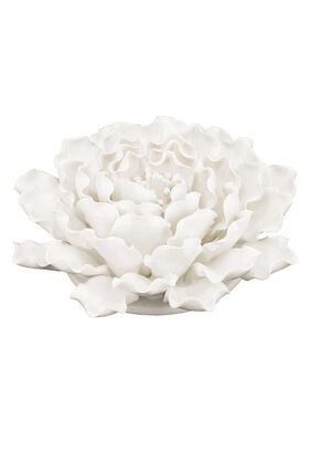 Flor decorativa para pared o mesa color blanco de cerámica,hi-res