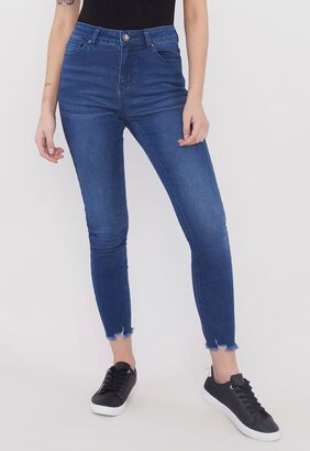 Jeans Mujer Skinny Bota Cortada Azul Oscuro Corona,hi-res