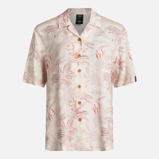 Camisa Mujer Hibiscus Print Beige Haka Honu,hi-res