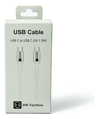 Ihk-techline Cable C-c 60w 1,5mt Carga Rápida Para Android y Iphone 15,hi-res