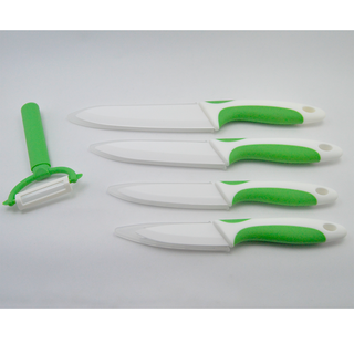 Set 5 Piezas Cuchillos Ceramica + Pelador Verde,hi-res