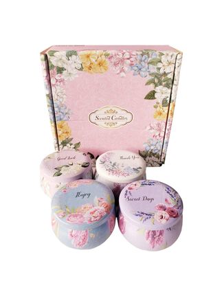 Velas Perfumadas Pack De 4 Con Flores Secas (m21),hi-res