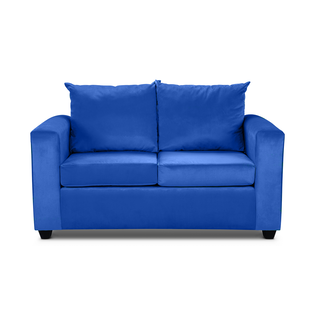 Sofa Niza 2 Cuerpos Felpa Azul,hi-res
